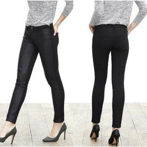 NWOT Banana Republic Sloan in Black Faux Leather Front Stretch Ankle Pants 4